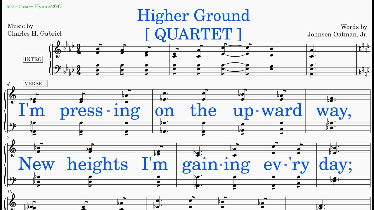 Higher Ground (Gabriel - Oatman) [v2] Quartet