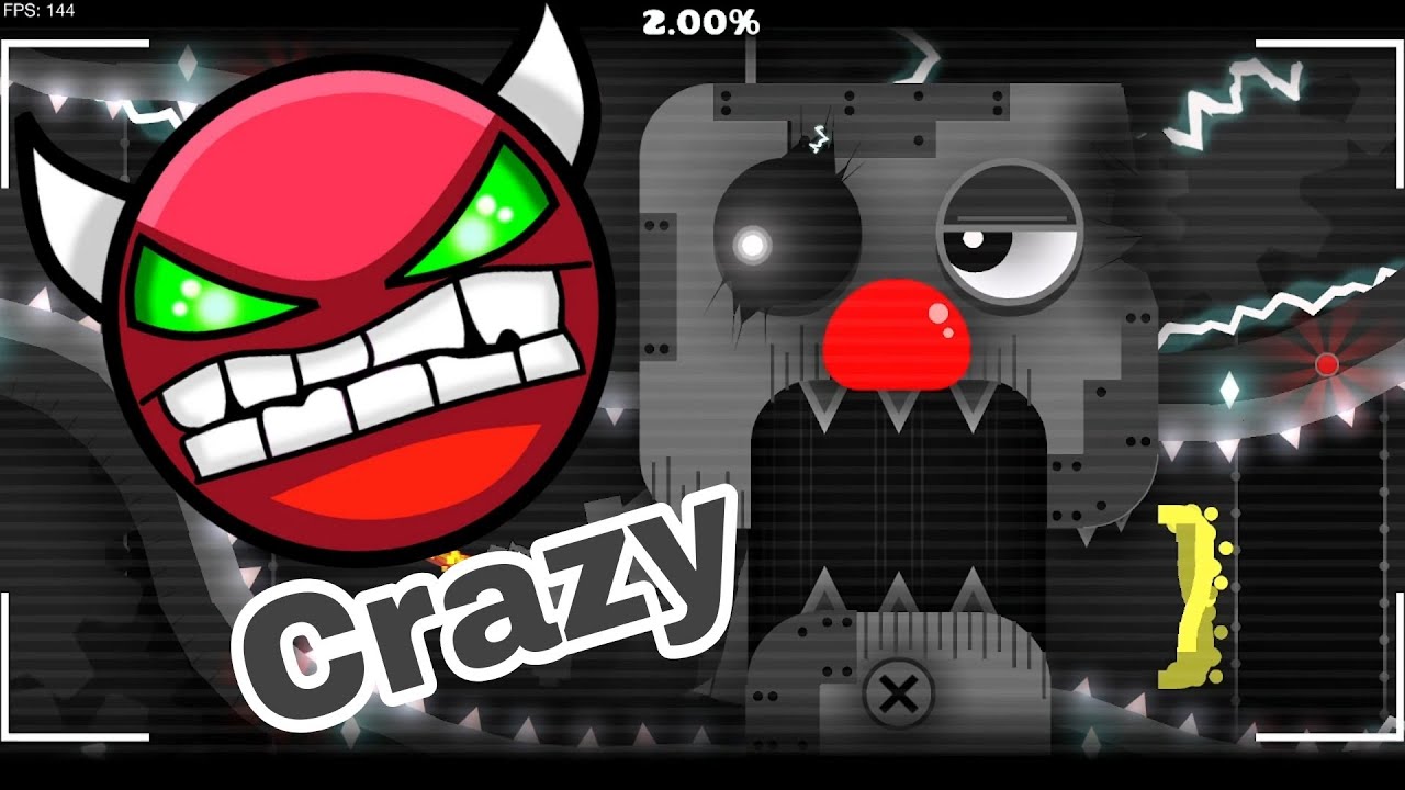 Легендарный епик хард демон ''Crazy'' by DavJT. Прохождения Crazy | Geometry Dash.