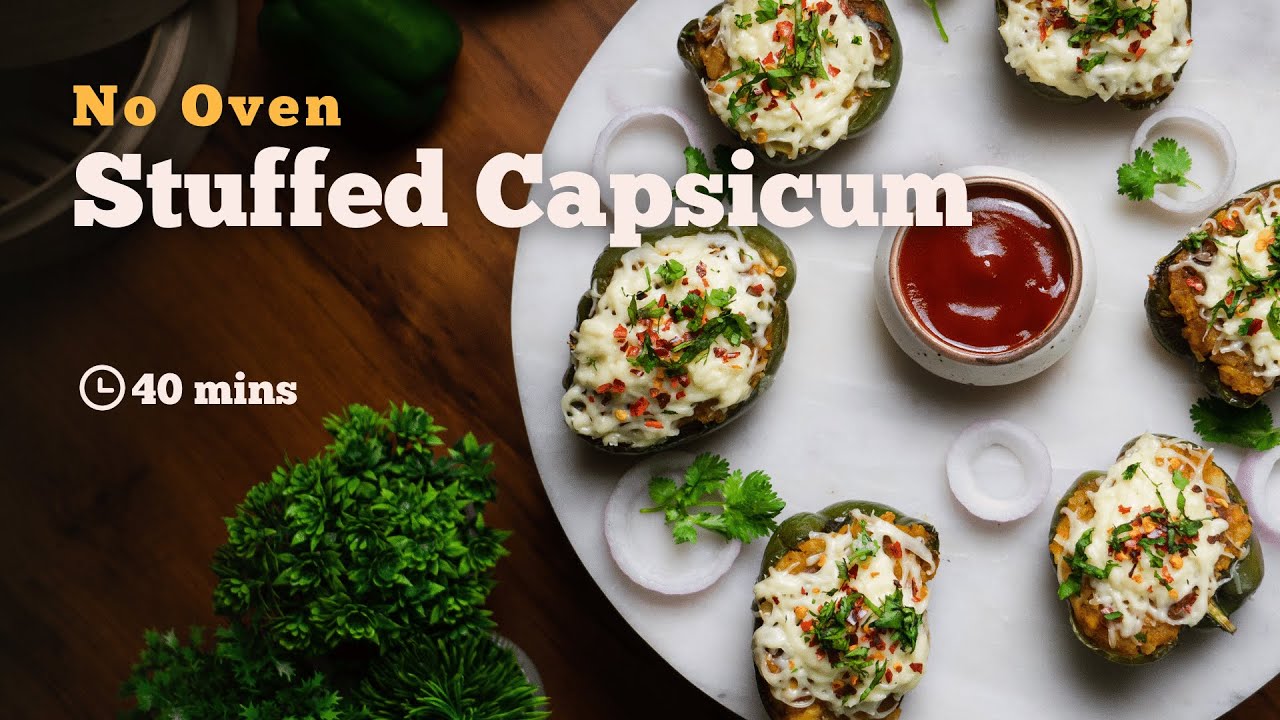 [No-Oven] Paneer Stuffed Capsicum | Best Appetizer and Snack recipe to impress your guests | Cookd