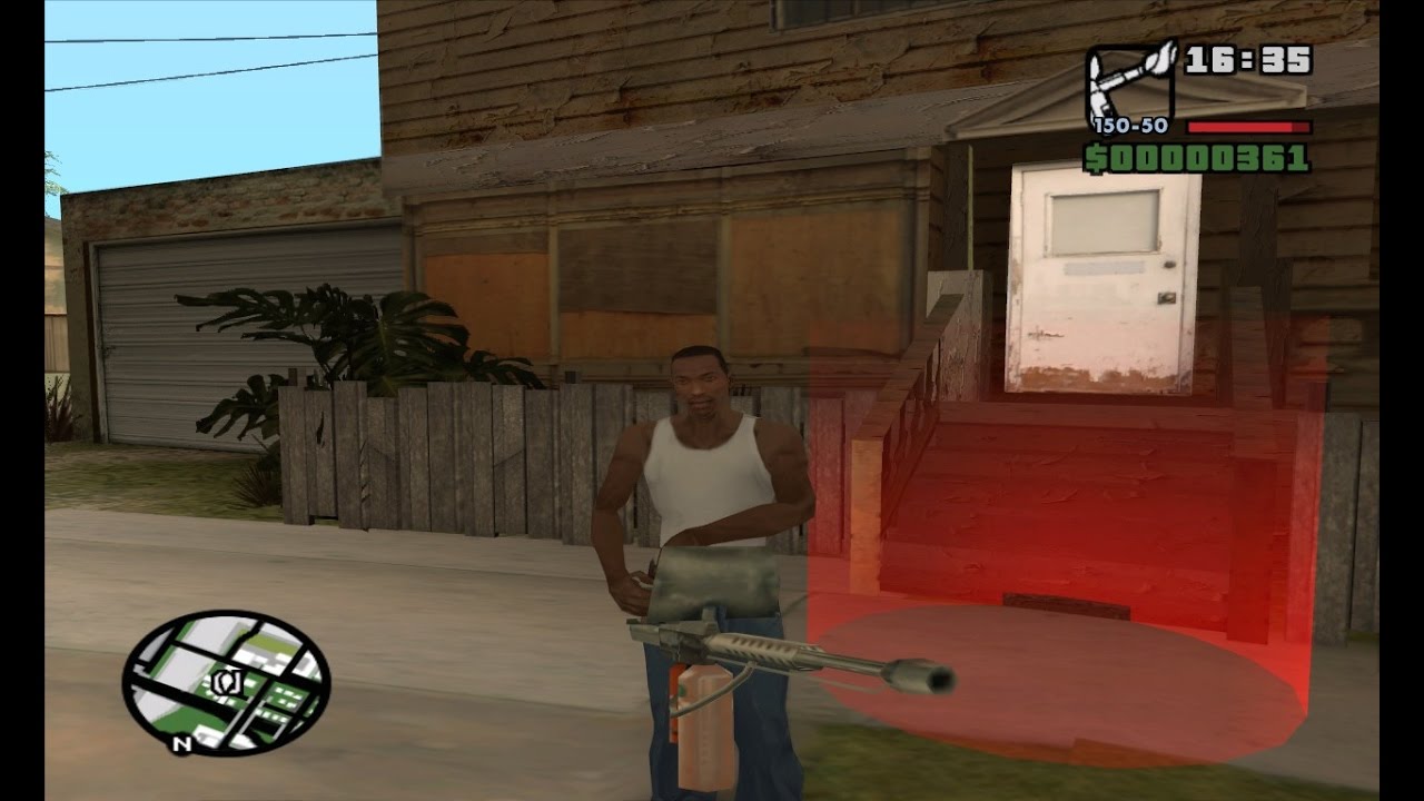 Gta san andreas - Taking Flame thrower from beginning