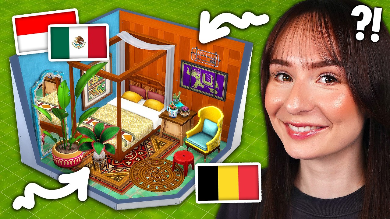 Every room is a DIFFERENT COUNTRY build challenge in The Sims 4