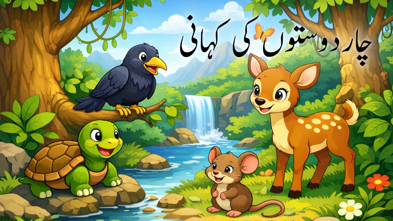 Four Friends | چار دوست | Char Dost |Bed Time Story | Moral Story | @KCB Jungle