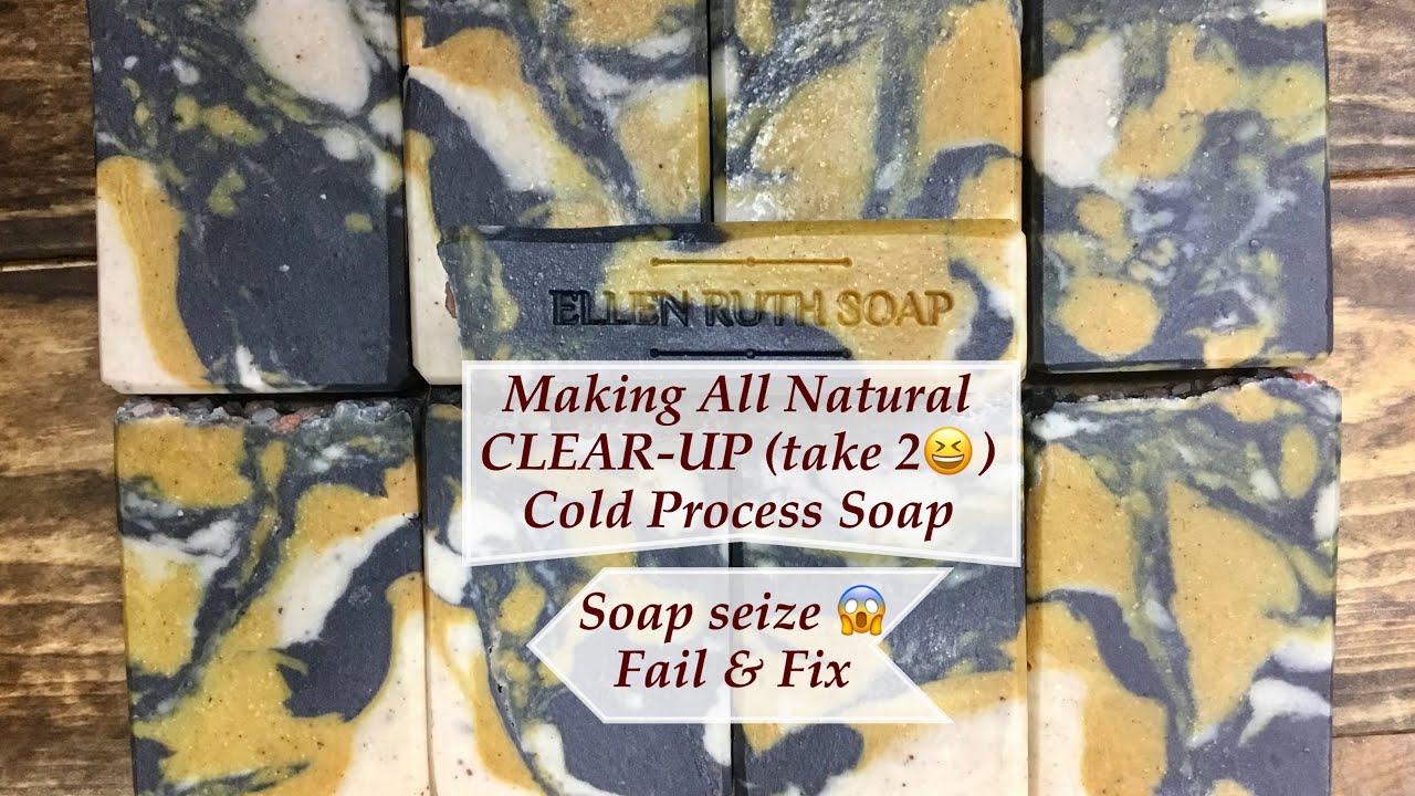 All Natural w/ Essential Oils, Charcoal, Turmeric & Clay + how to fix airpockets | Ellen Ruth Soap