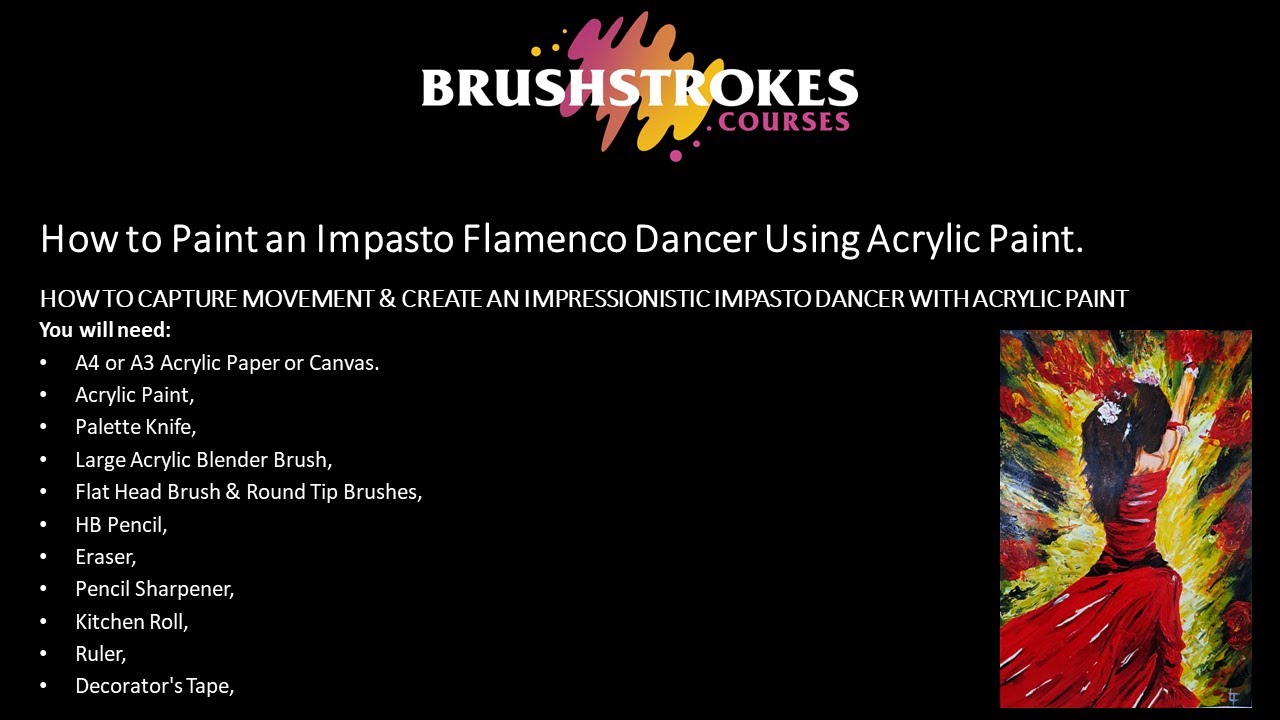 How to Paint an Impasto Flamenco Dancer Using Acrylic Paint.