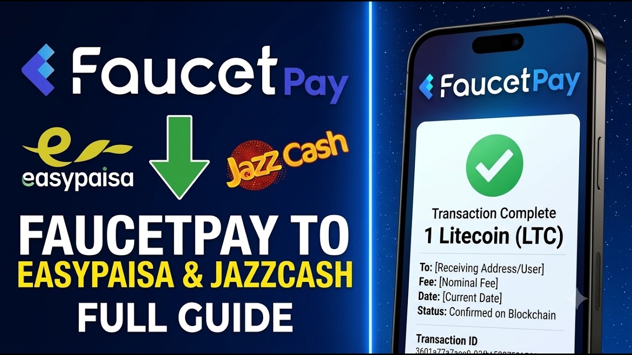 How to Withdraw from FaucetPay to Easypaisa & JazzCash | FaucetPay to Easypaisa Transfer