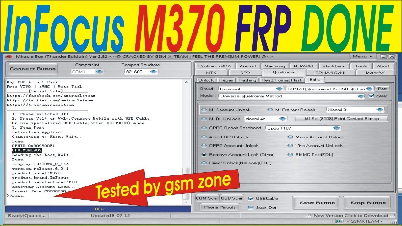 Infocus M370 FRP Bypass | (CPU:MSM8909) just one click
