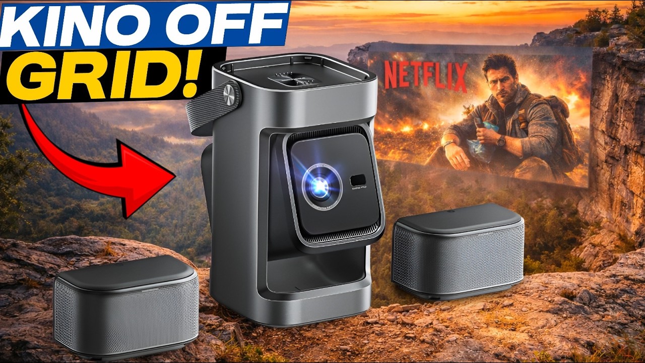 Soundcore Nebula P1: Netflix draußen an der Klippe – ohne 230V