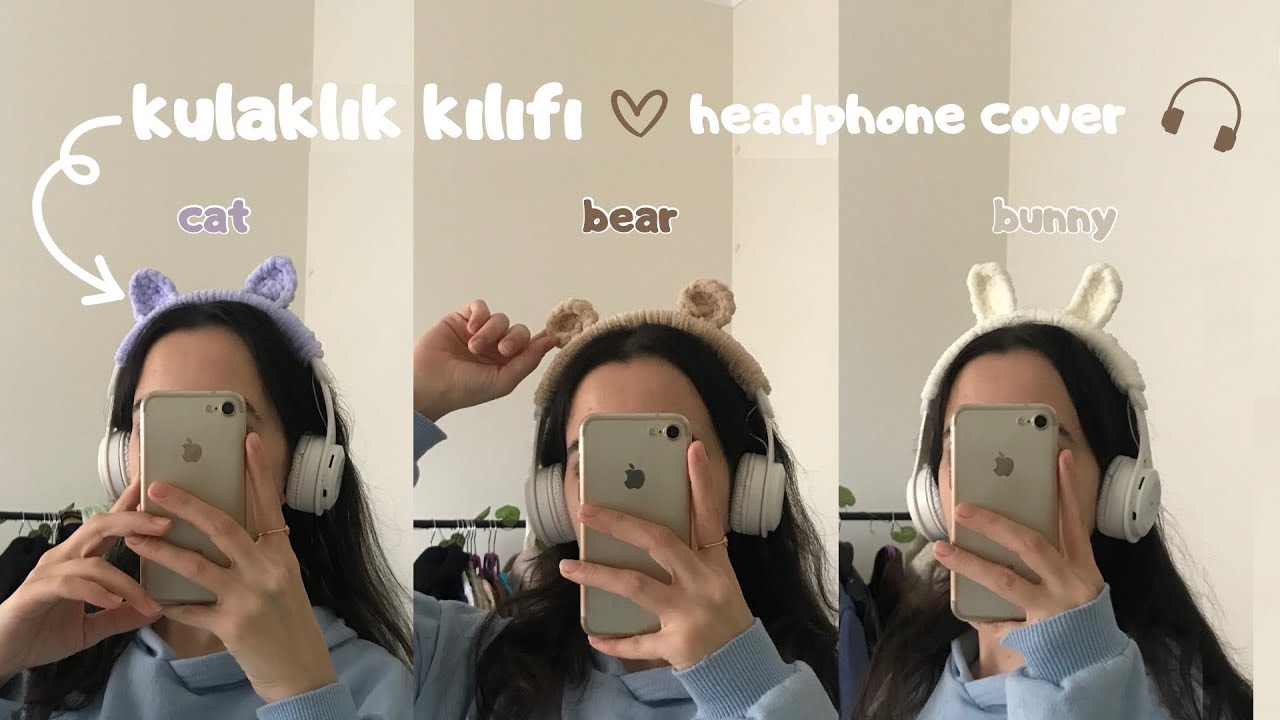 Kulaklık kılıfı nasıl örülür? Tavşanlı, ayıcıklı, kedili🐰🐻🐱headphone cover crochet