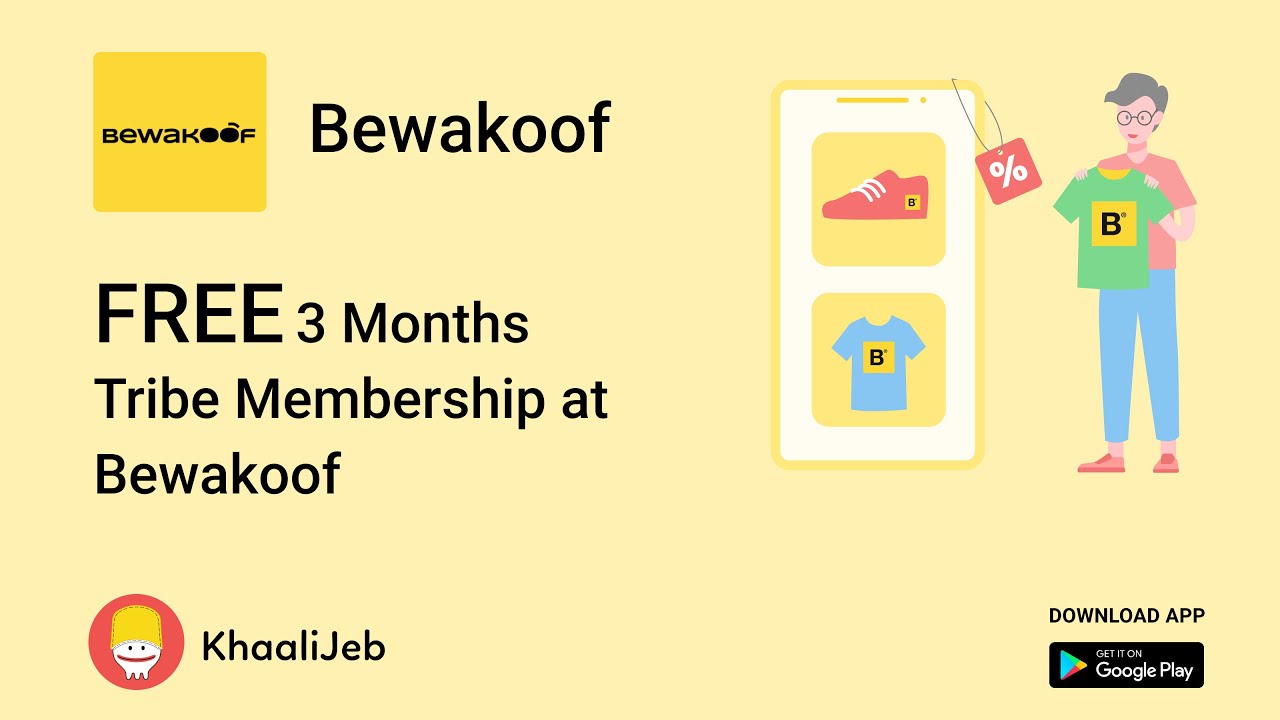 KhaaliJeb | FREE 3 Months Bewakoof Tribe Membership Offer worth ₹99