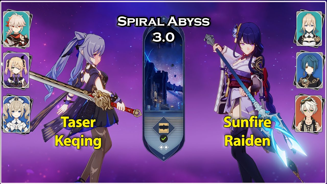Keqing Taser & Raiden Sunfire | Genshin Impact Spiral Abyss 3.0
