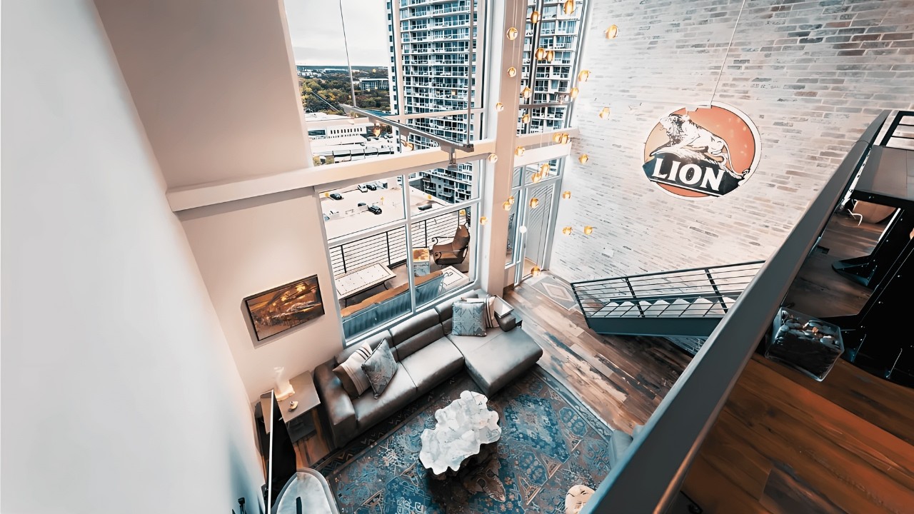 INSIDE A $9,000/MO Two-Story Loft with Panoramic Views | Austin City Lofts | For Rent