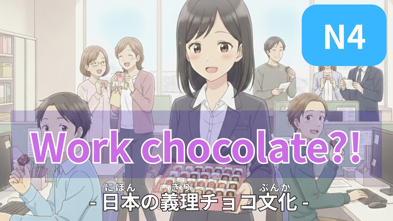 🇯🇵🎧【N4】Why Do Japanese Give Chocolate at Work? | Giri Choco Explained