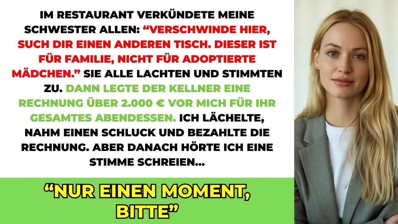 Schwester Sagte： ＂Raus, Such Dir Einen Anderen Tisch＂ Und Schiebt Mir Die 2 000 Euro Rechnung Hi