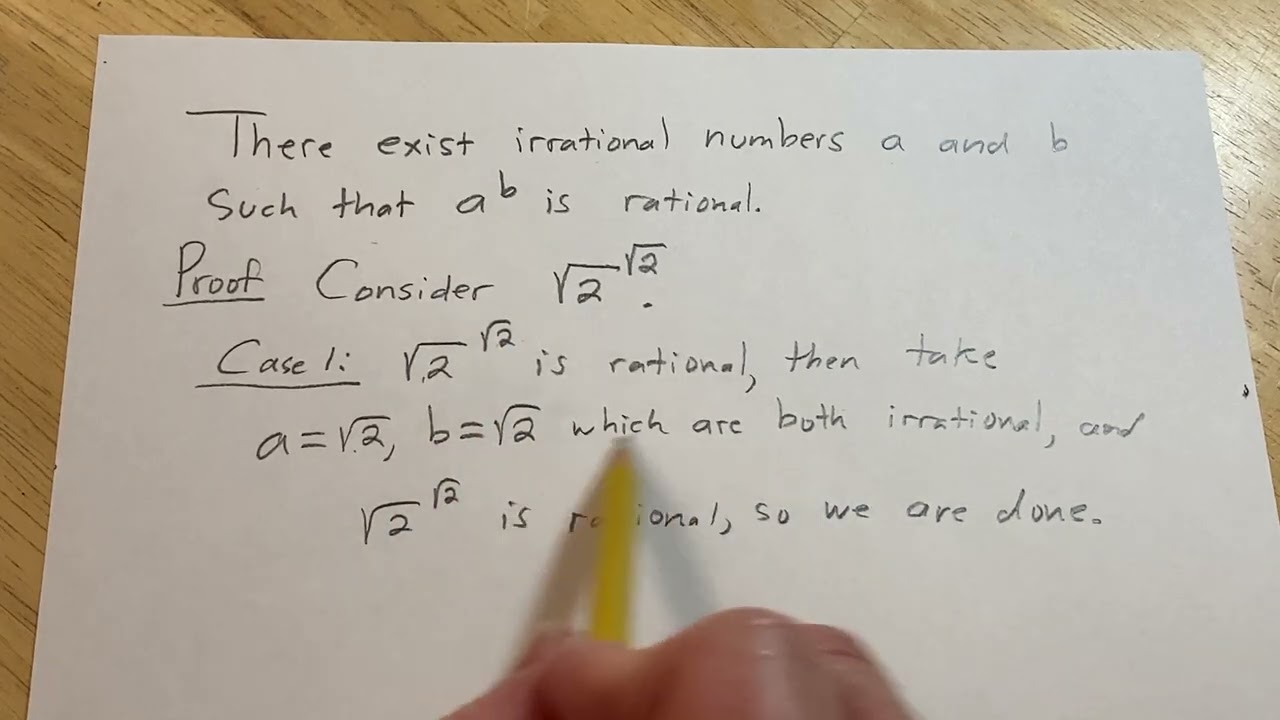 There exists irrational numbers a and b such that a^b is rational