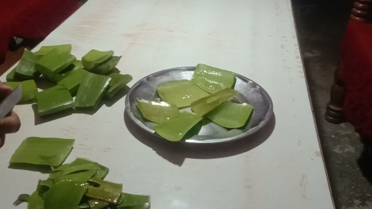 How to get gel from cutting aloe vera leaves