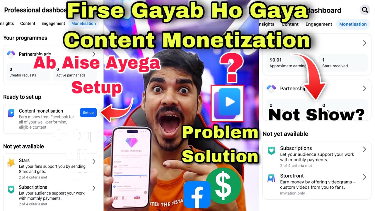 Firse Gayab Ho Gaya Content Monetization Tools 🤔 Content Monetization Not Showing in Facebook