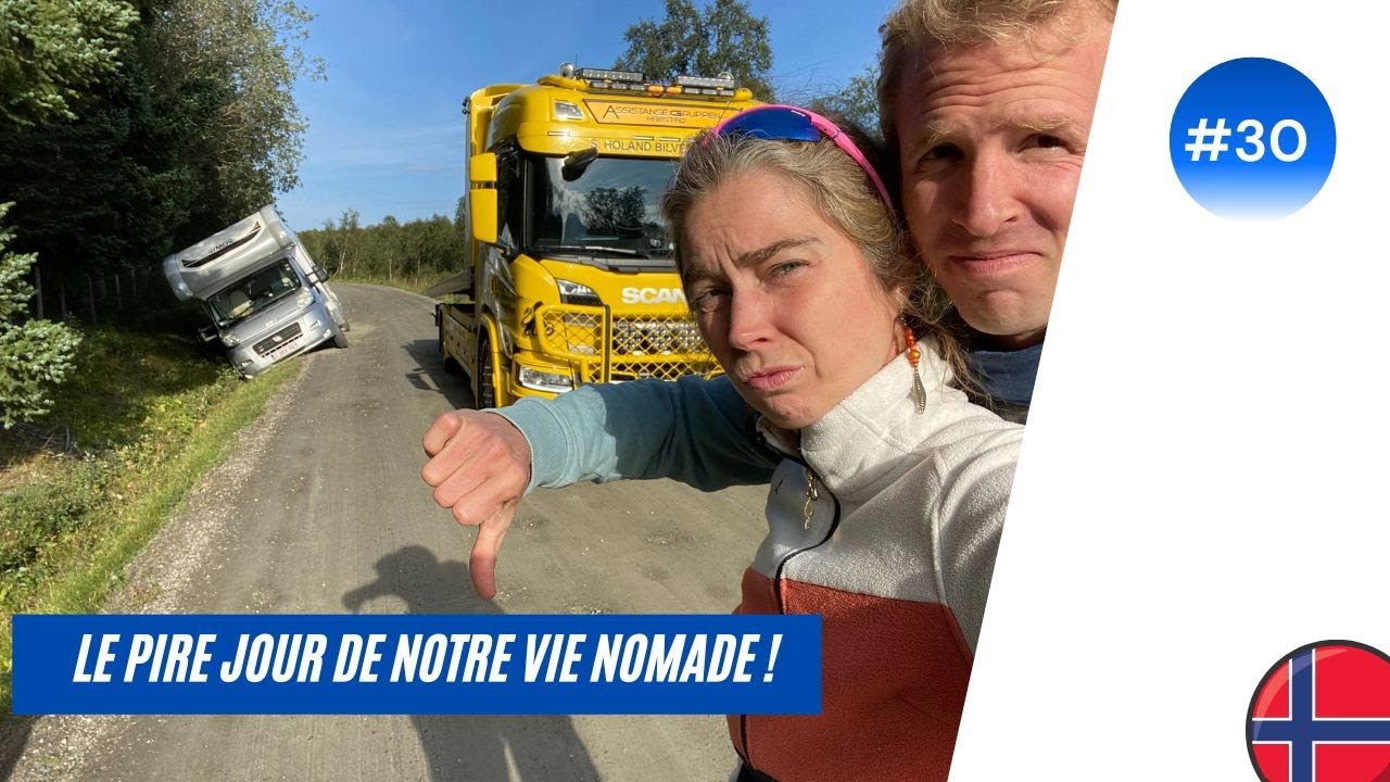 #30 Sortie de piste, on met le cc dans le fossé #accident #campingcar #norvège #nomade #vanlife