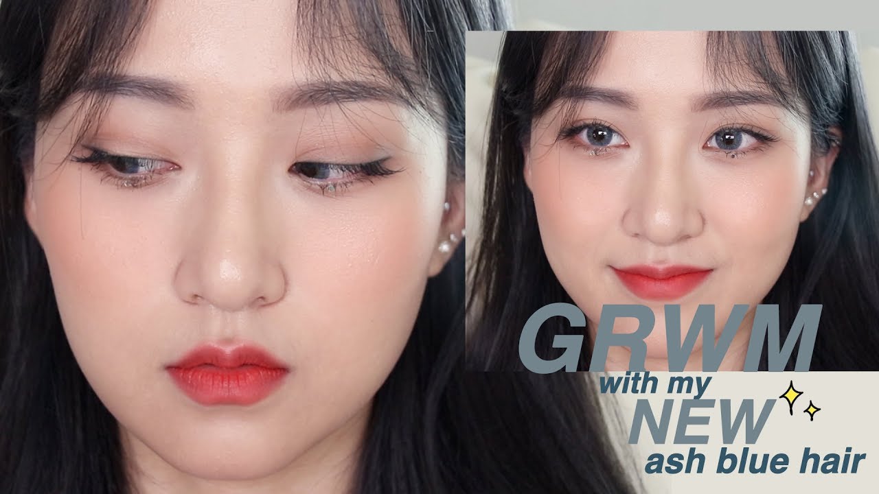 ENG) 애쉬블루 염색하고 같이 준비해요! GRWM with my new ash blue hair!ㅣEVA