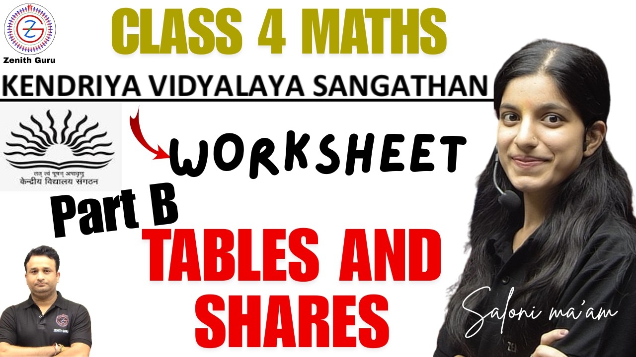 Class 4 Maths KV Worksheet solution | Tables and Shares PART 2 | By Saloni ma'am
