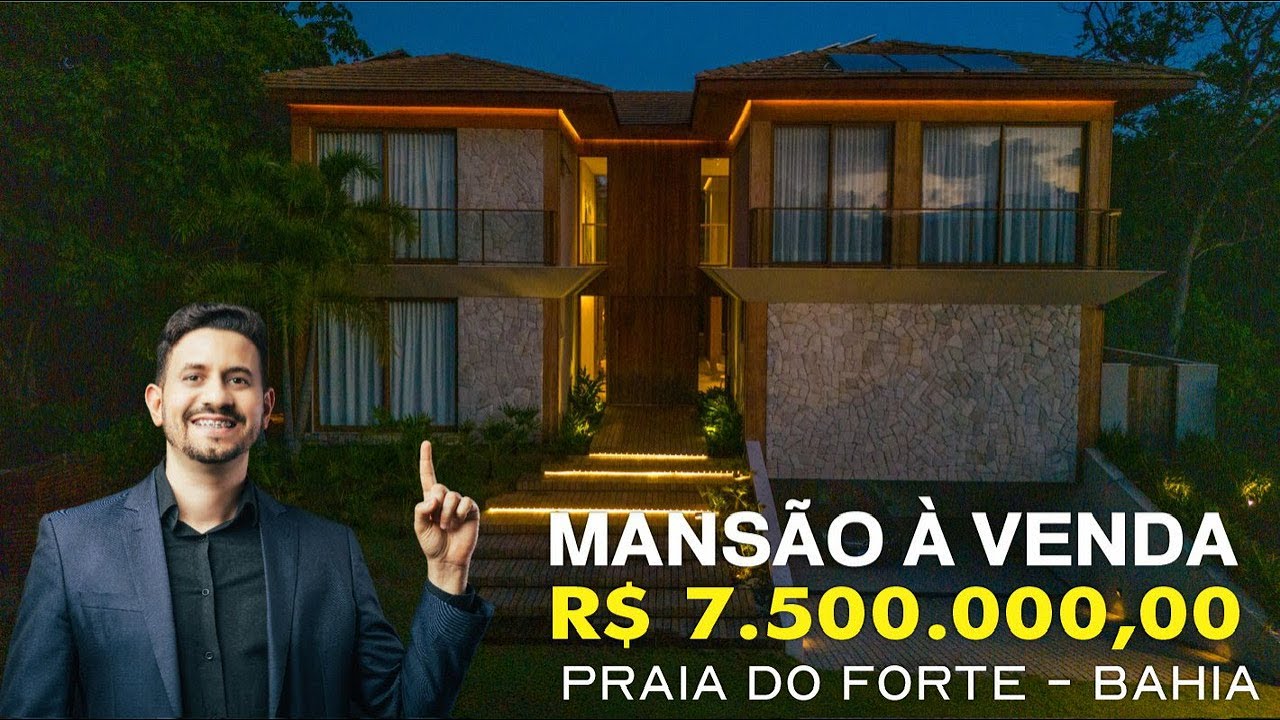MANSÃO DE R$ 7.500.000,00 EM PRAIA DO FORTE NA BAHIA/ 400 METROS DO MAR | ASSISTA EM 4K