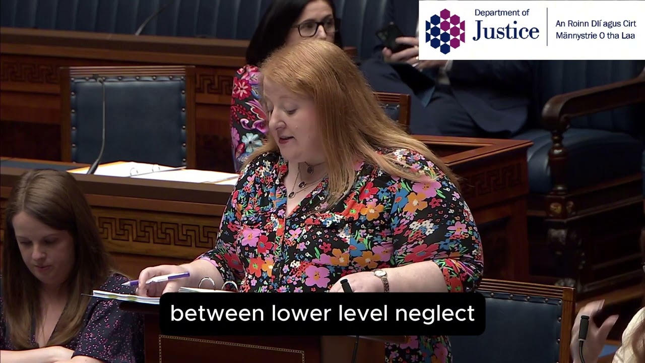 Justice Minister Naomi Long: Proposals to increase sentencing for harm to child or vulnerable adult.