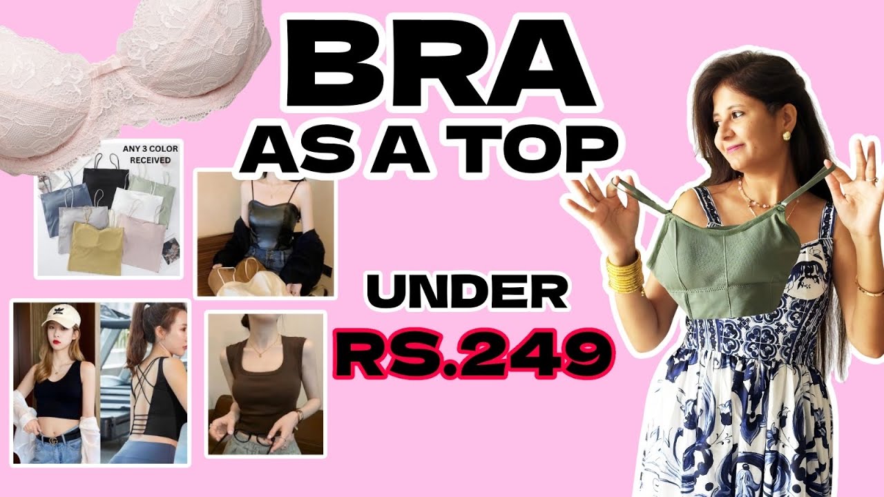 I tried Padded bra top from Meesho under Rs249 || lingerie try on 😱 #paddedbra #camisole