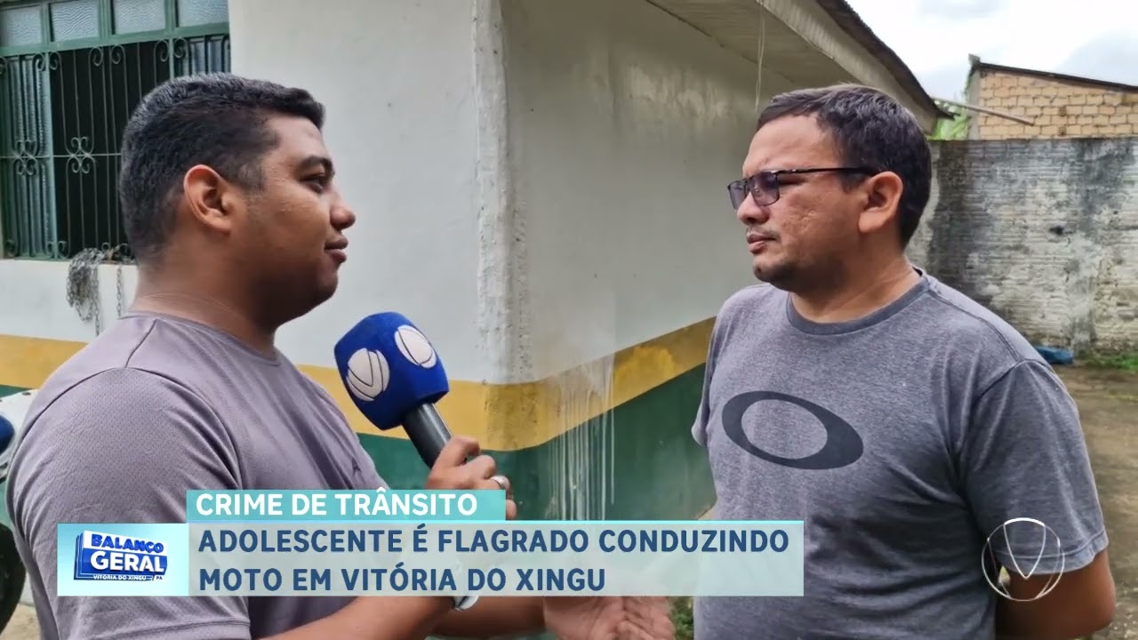 CRIME DE TRÂNSITO: ADOLESCENTE É FLAGRADO CONDUZINDO MOTO EM VITÓRIA DO XINGU