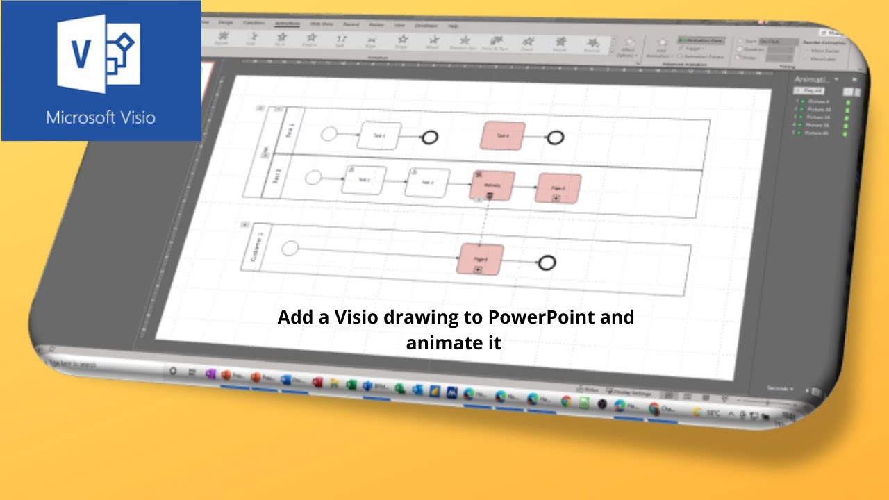 Как добавить рисунок Microsoft Visio в PowerPoint и анимировать его