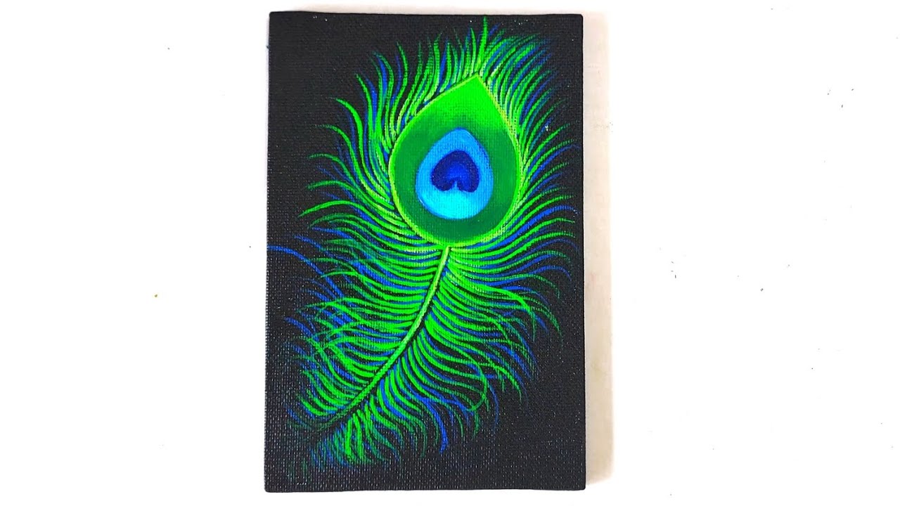 PEACOCK FEATHER PAINTING/ ACRYLIC PAINTING/ STEP BY STEP