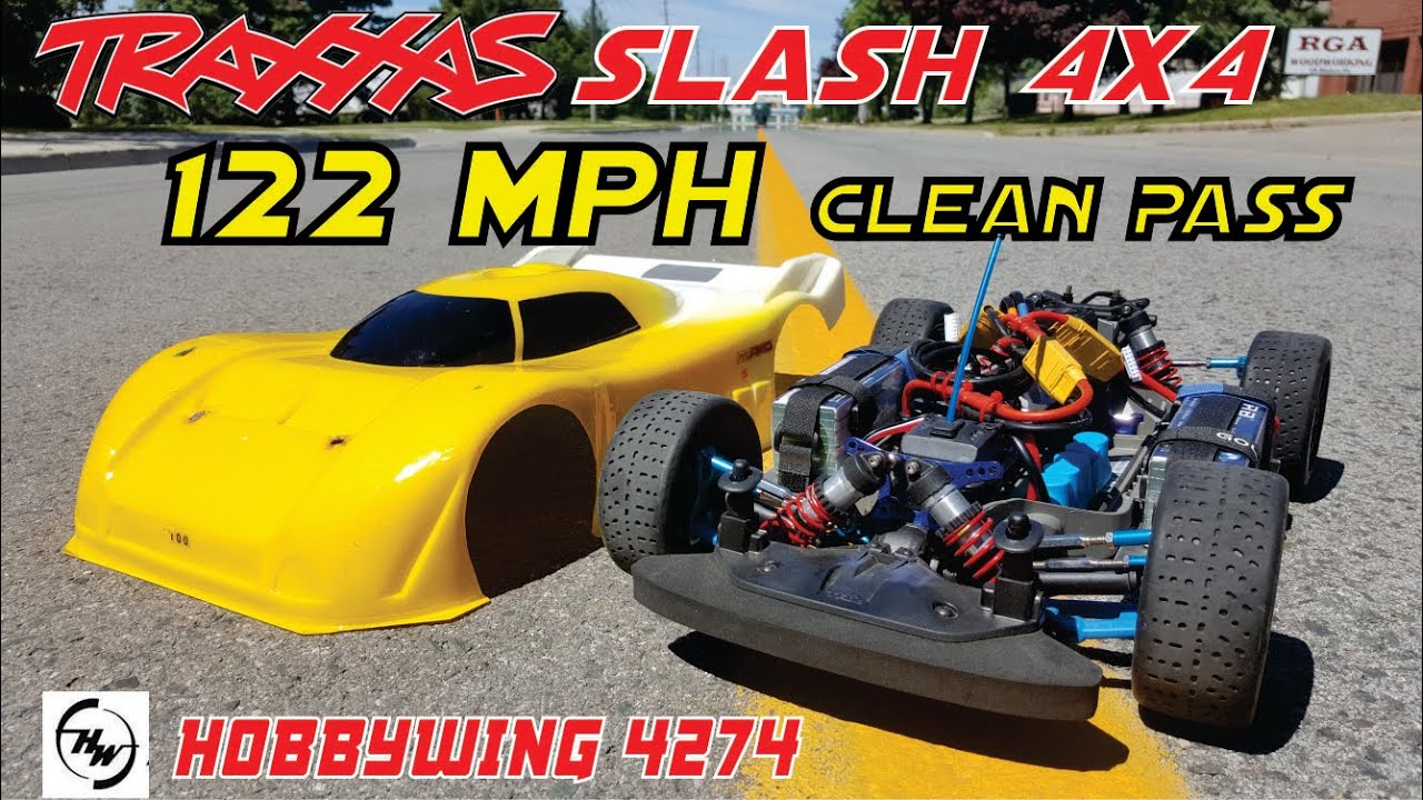 Traxxas Slash Top Speed - 122 Mph Speed Run - Clean Pass - Slash 4x4 Speed Run Build