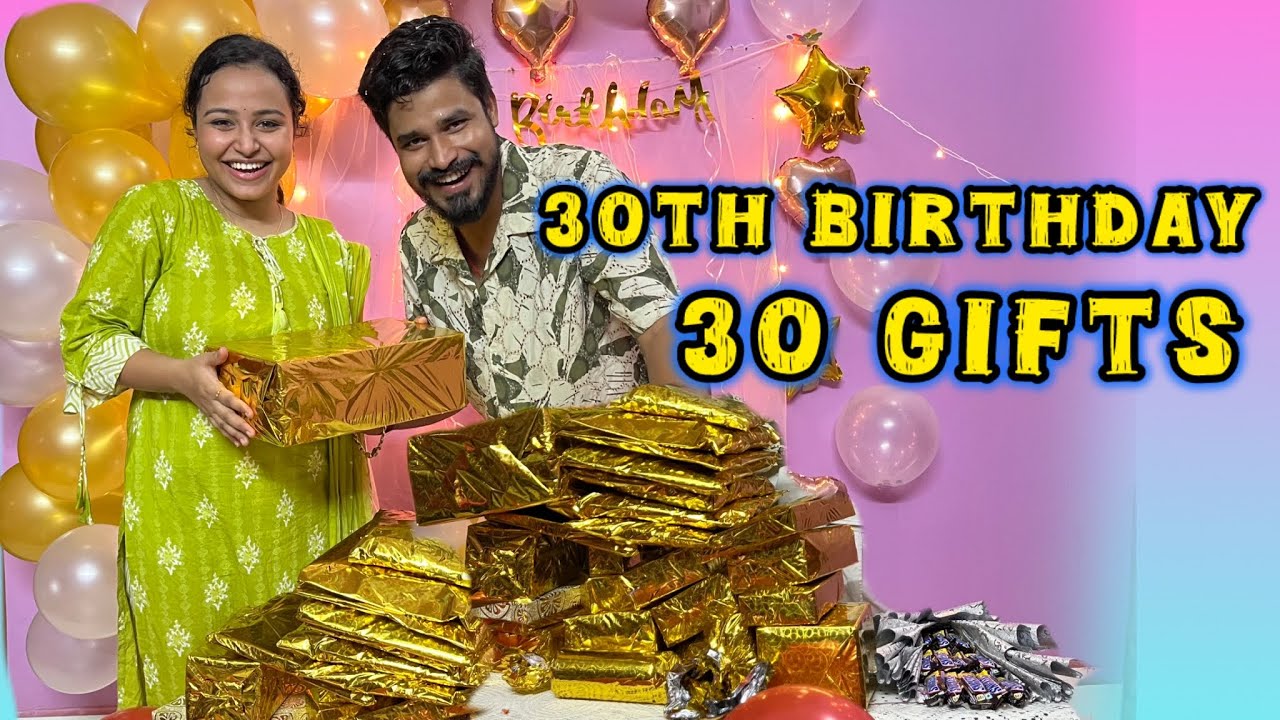 30 Gifts on his 30th Birthday 🎁 | Birthday surprise for my boyfriend | unboxing gifts |