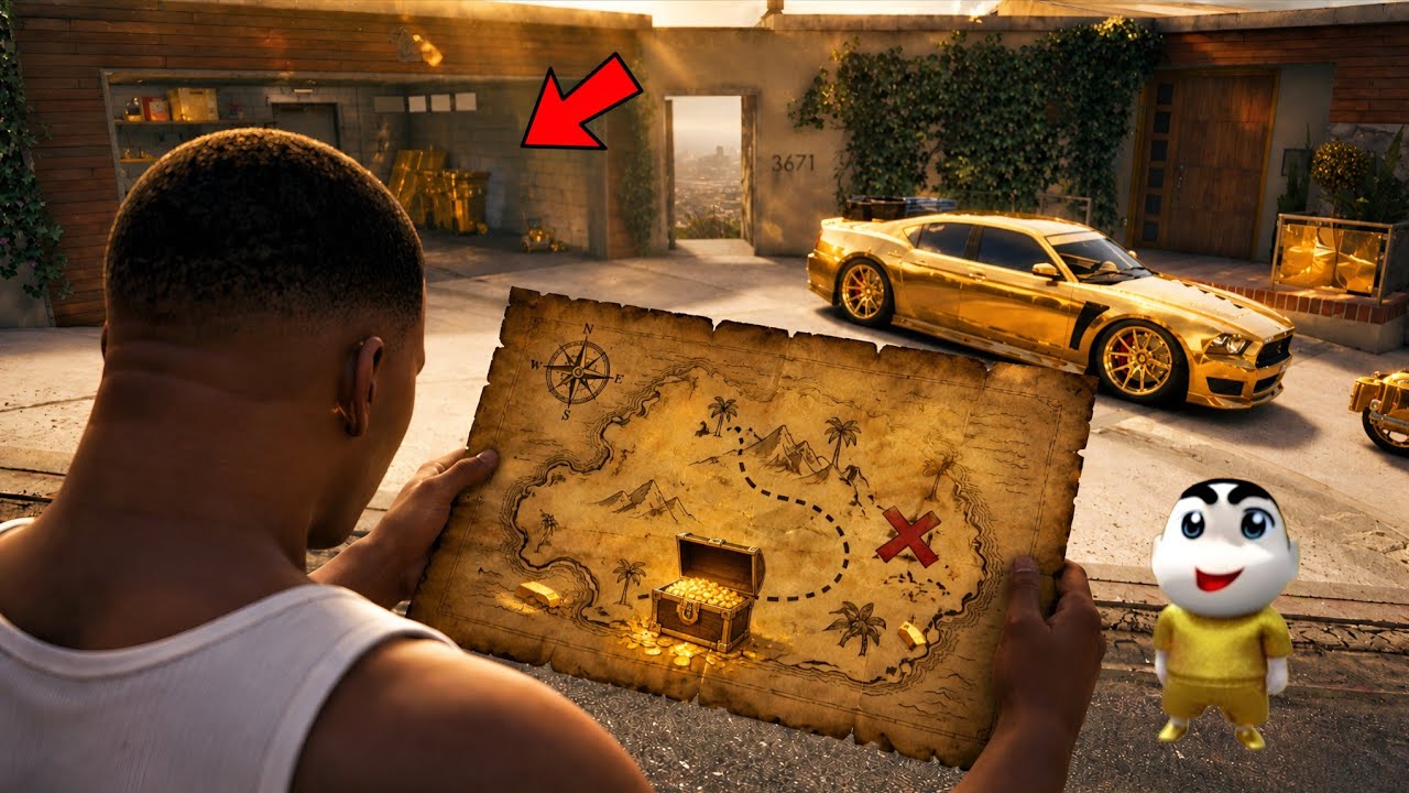 FRANKLIN AND SHINCHAN FOUND A TREASURE MAP IN GTA 5