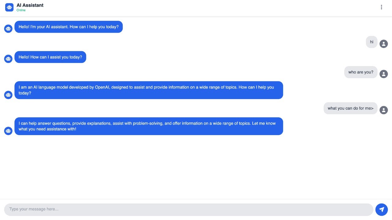 AI Chatbot Assistant Using HTML, CSS & JavaScript
