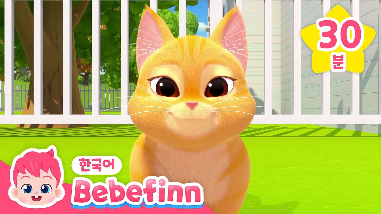 고양이송🐱 + 인기 동요 모음집 | 야옹야옹 귀여운 아기 고양이 | 아기 자동차, 알록달록 음식송 | 베베핀 Bebefinn - 키즈 인기 동요