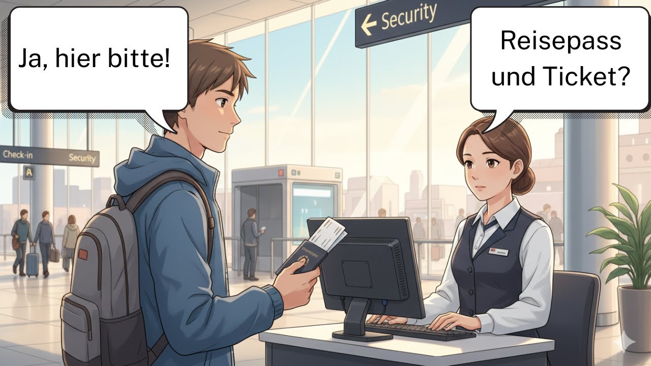 Easy German Conversations for Beginners | 20 Real-Life Airport Dialogues (A1-A2)