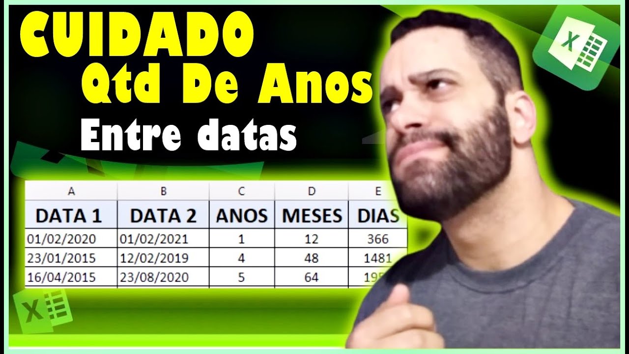 Como Calcular Anos Meses E Dias Entre Datas No Excel