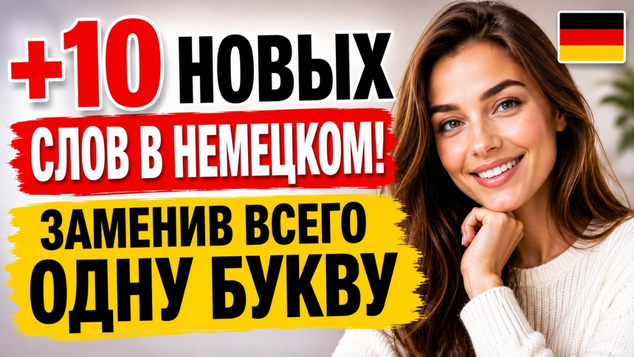 Немецкий с нуля: Волшебная замена букв — Учим 10 немецких слов с артиклями! 🚀🇩🇪