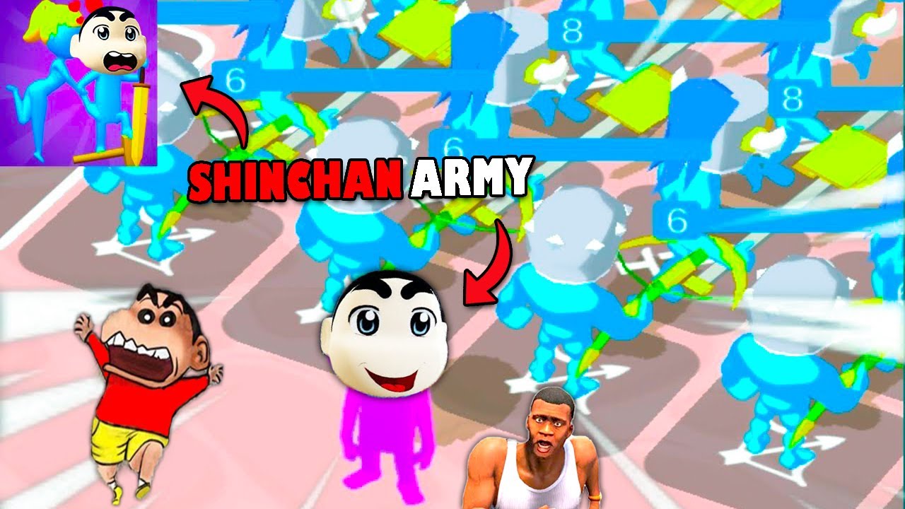 SHINCHAN Built BIGGEST LEVEL 99,999 WEAPON FACTORY to fight LARGEST ARMY in WEAPON MASTER 3D | CHOP