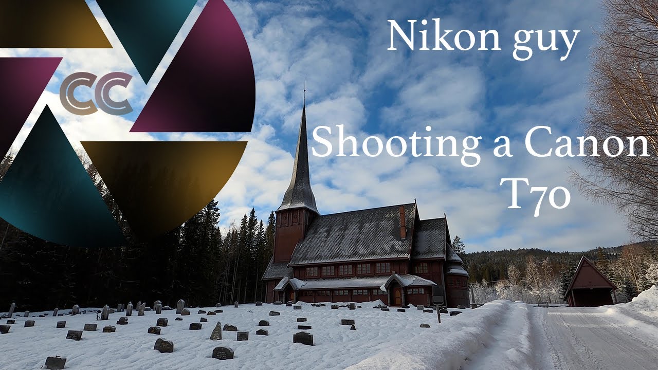 CC-adventures - Nikon guy shooting Canon T70 - Photographing churches with Fujifilm C200 in Winter
