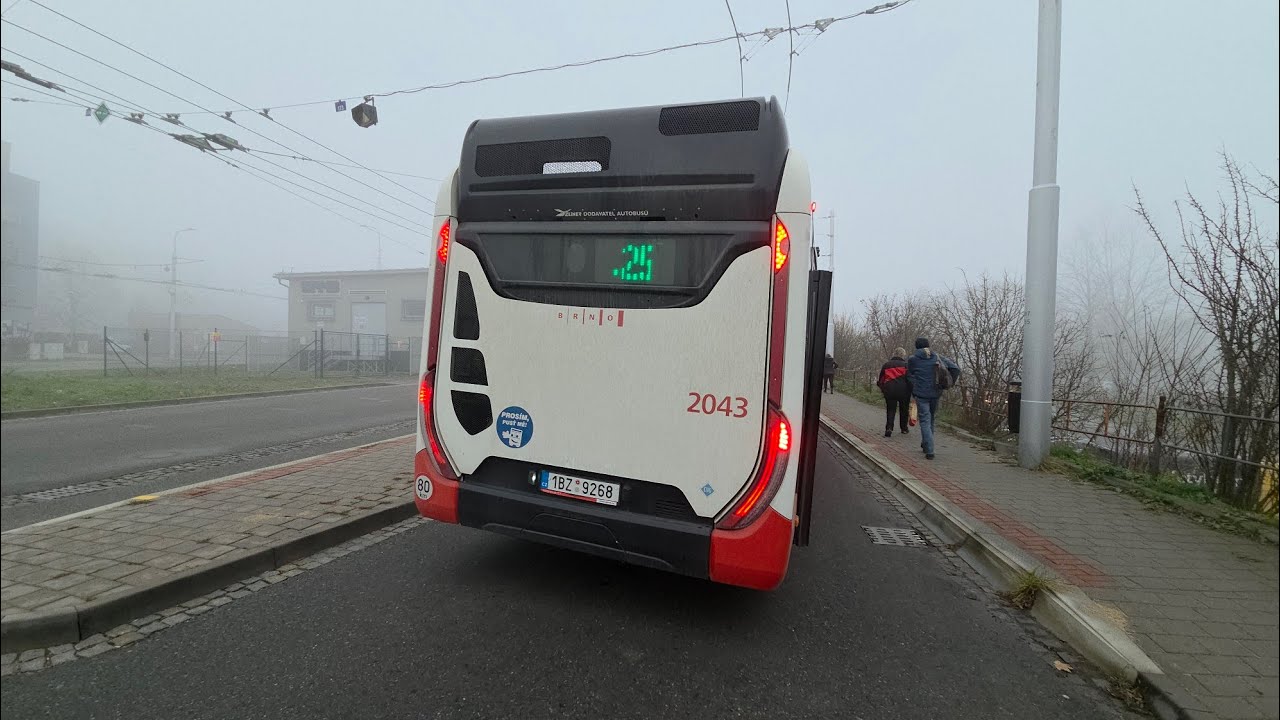 Jízda autobusem Iveco Urbanway 18M CNG #2043 na lince X25