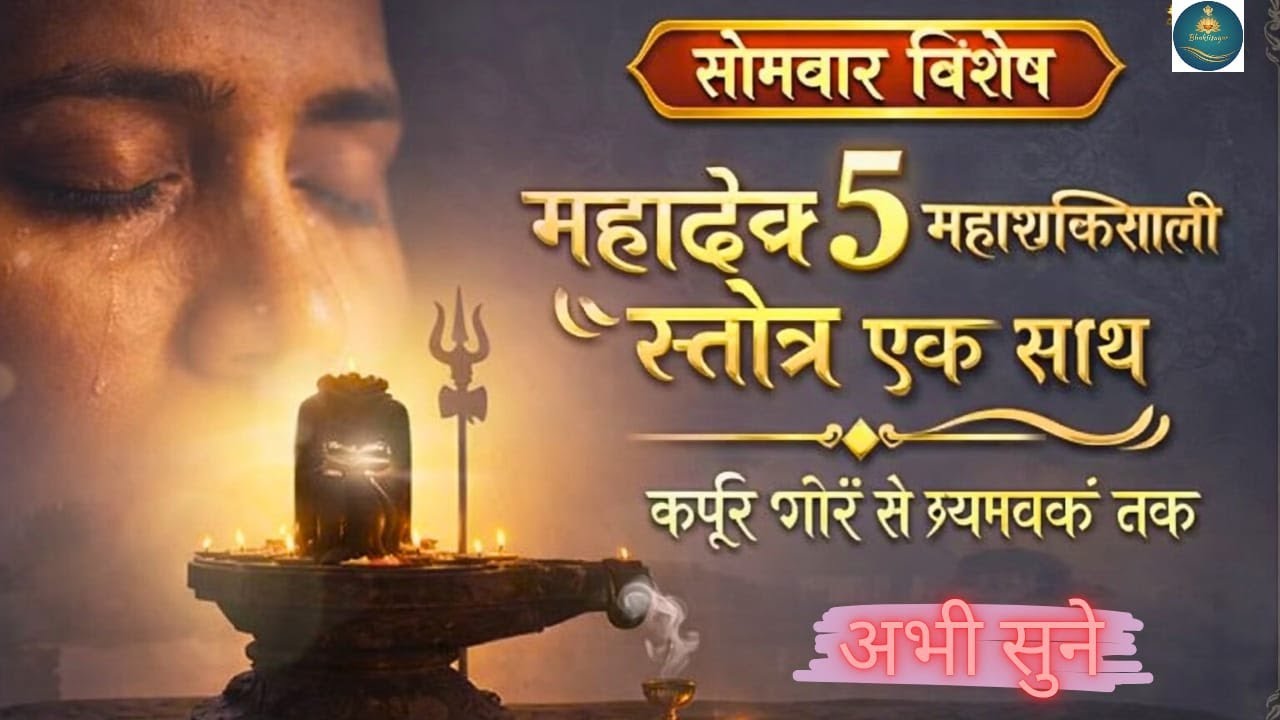 🚨 सोमवार विशेष | महादेव के 5 महाशक्तिशाली स्तोत्र एक साथ | कर्पूर गौरं से त्र्यम्बकं तक 🔱