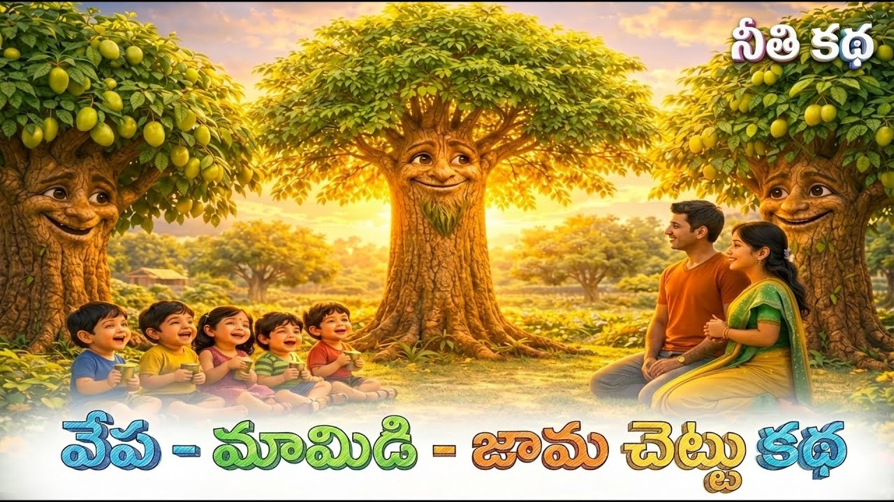 వేపచెట్టు గొప్పతనం | Neem Tree Moral Story in Telugu | Cartoon Stories | Kids Story in Telugu