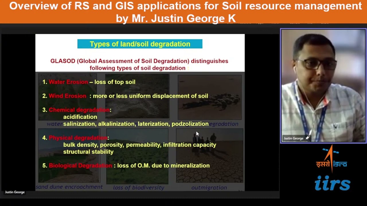 Overview of RS and GIS applications for Soil resource management by Mr. Justin George