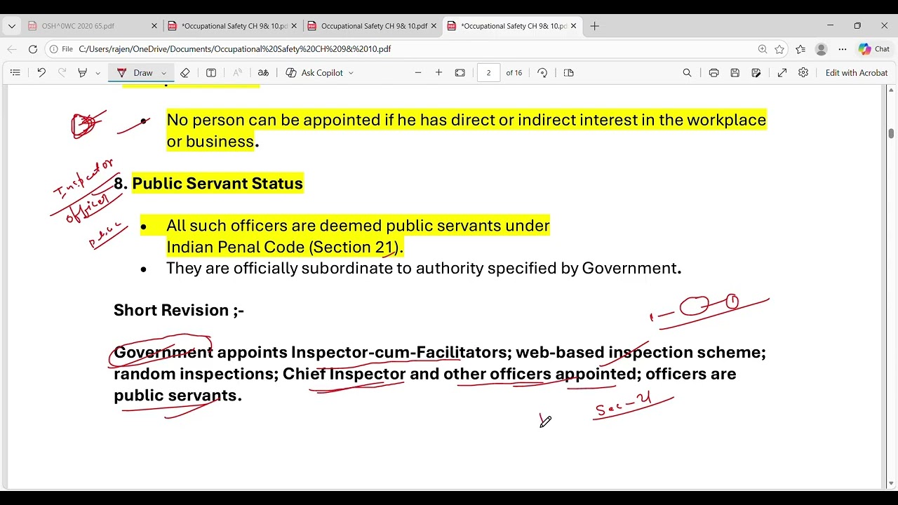 OSH&WC CODE 2020 (CHAPTER 9 & 10)