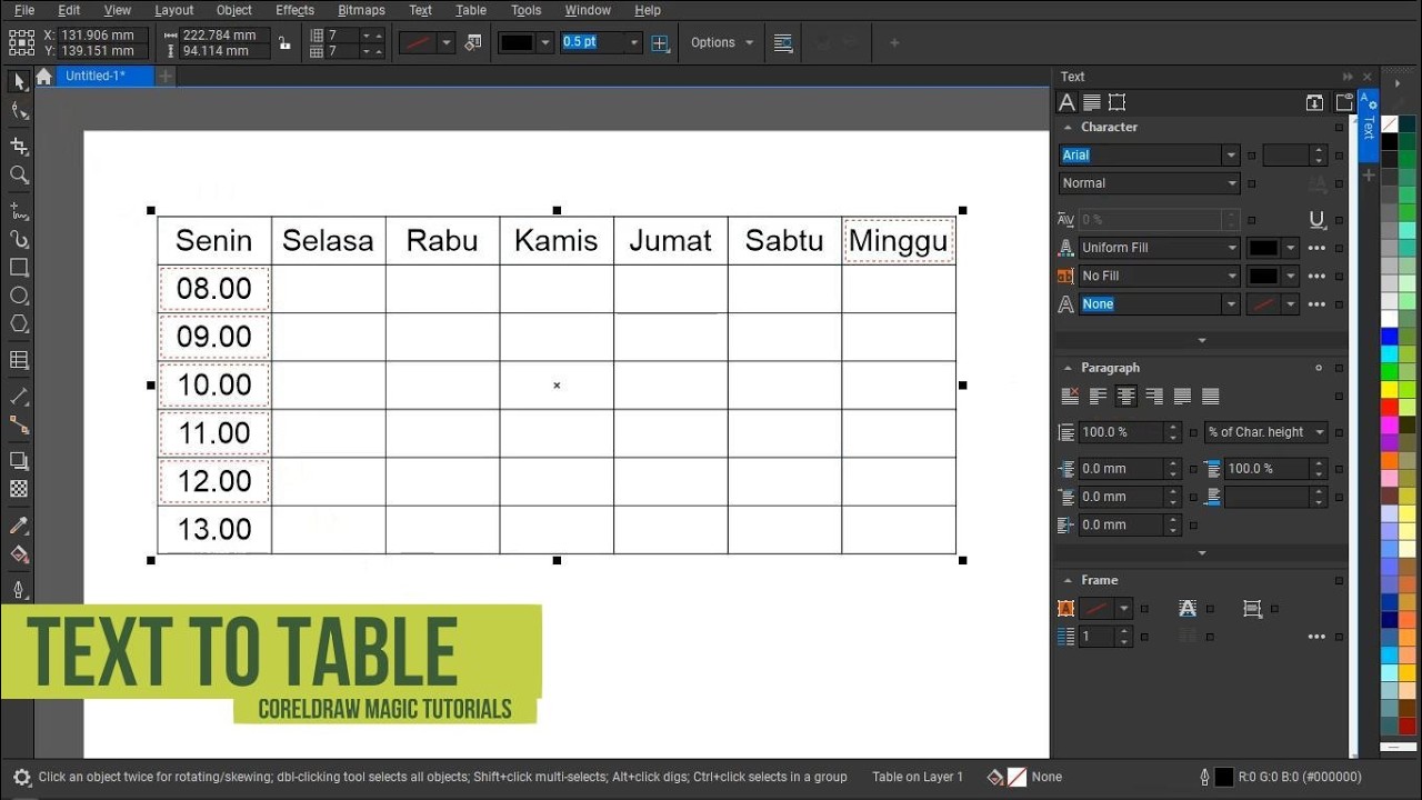 H1 Text To Table