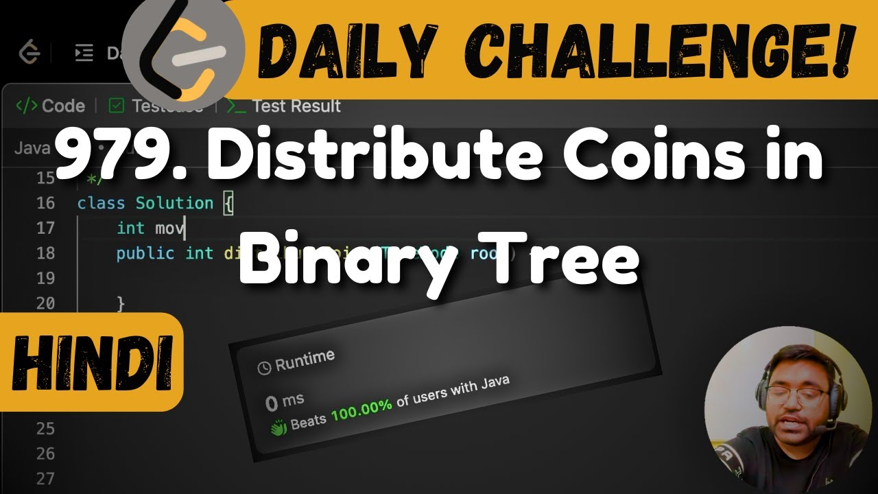 979. Distribute Coins in Binary Tree | leetcode daily challenge | DSA | Hindi