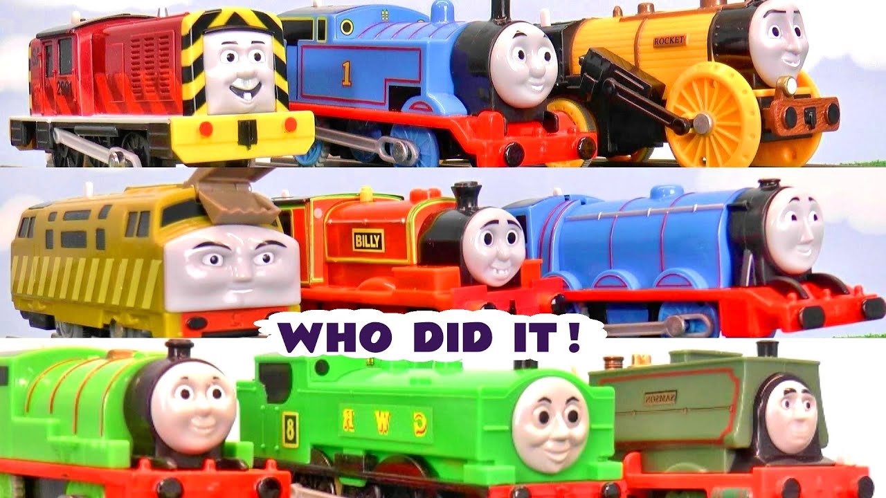 Which Toy Train put Rocket Fuel in the Water Tower Mystery Story