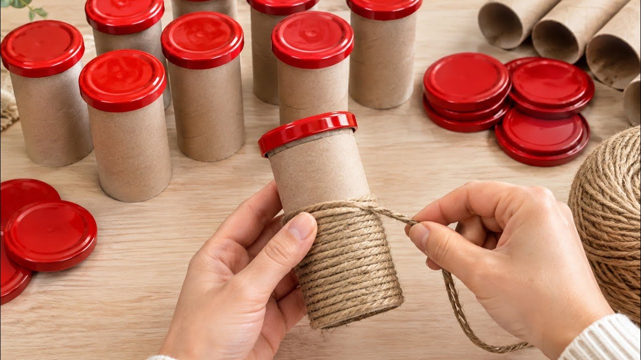 2 Luxury DIY Decor Ideas from Jar Lids & Toilet Paper Rolls