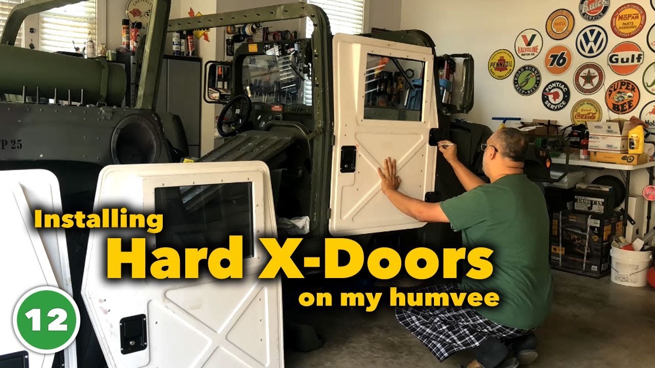 Humvee fiberglass X doors installation