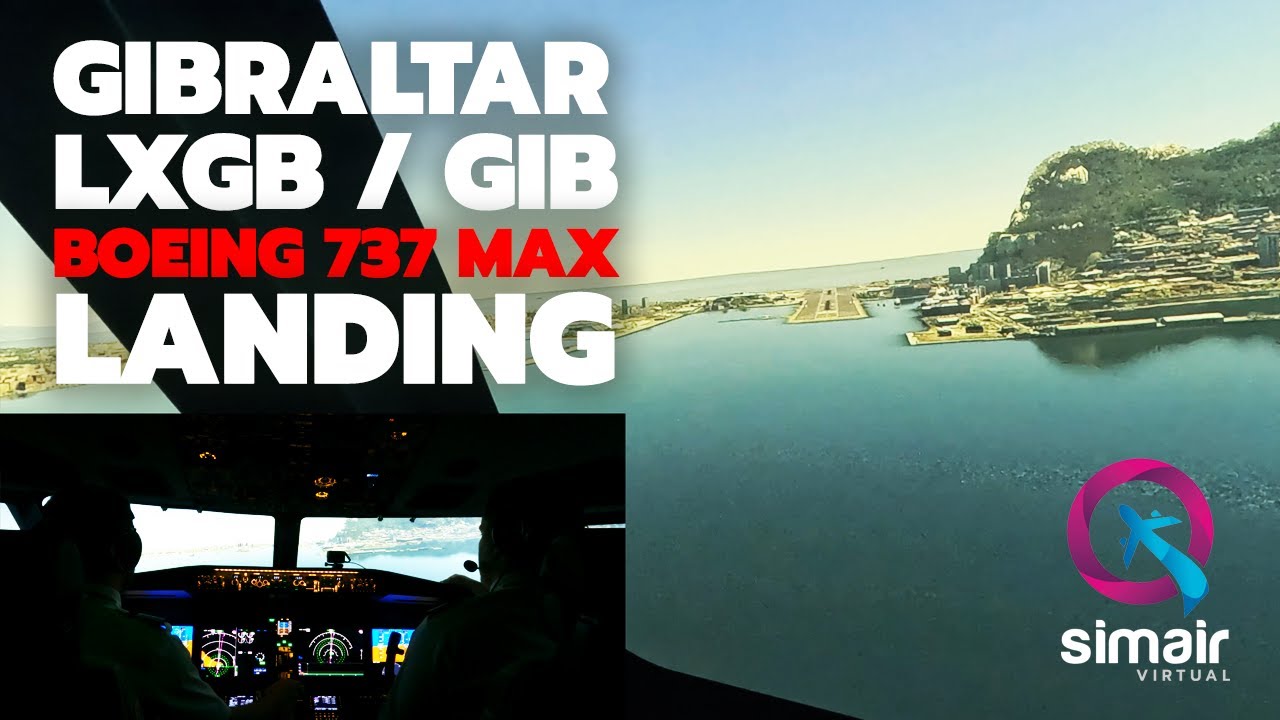 Boeing B737 MAX - Gibraltar - LXGB, GIB - crosswind landing